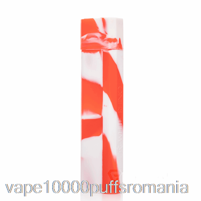 Vape Romania White Rhino Silicon Dab Out [pyrex] Red White